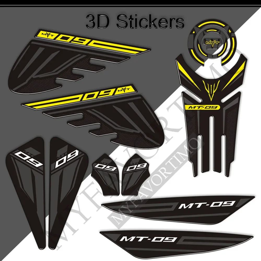 

For Yamaha MT09 MT FZ 09 SP MT-09 Motorcycle Wind Deflector Gas Fuel Oil Kit Knee Tank Pad Protector Stickers Decals 2021 2022