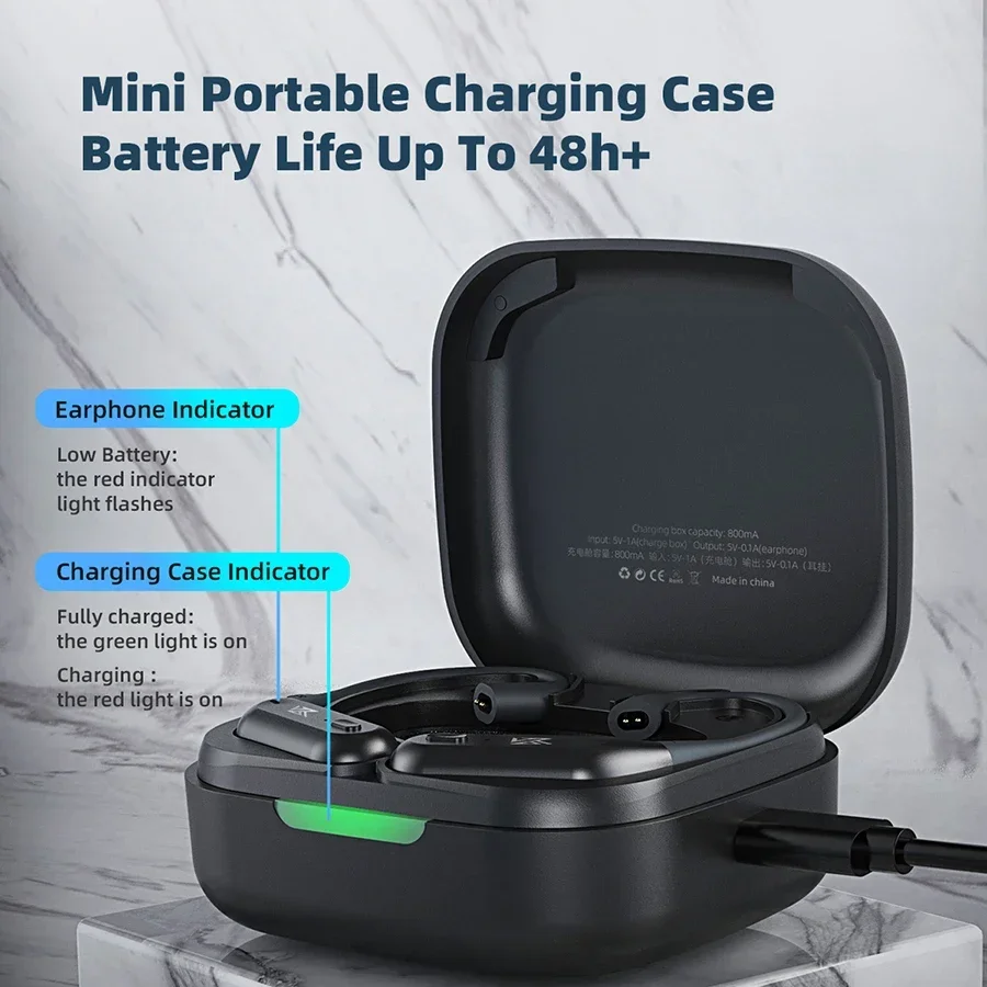 

KZ AZ09 Pro Upgrade Wireless Headphones Bluetooth-compatible 5.2 Cable Wireless Ear Hook B/C PIN Connector With Charging Case