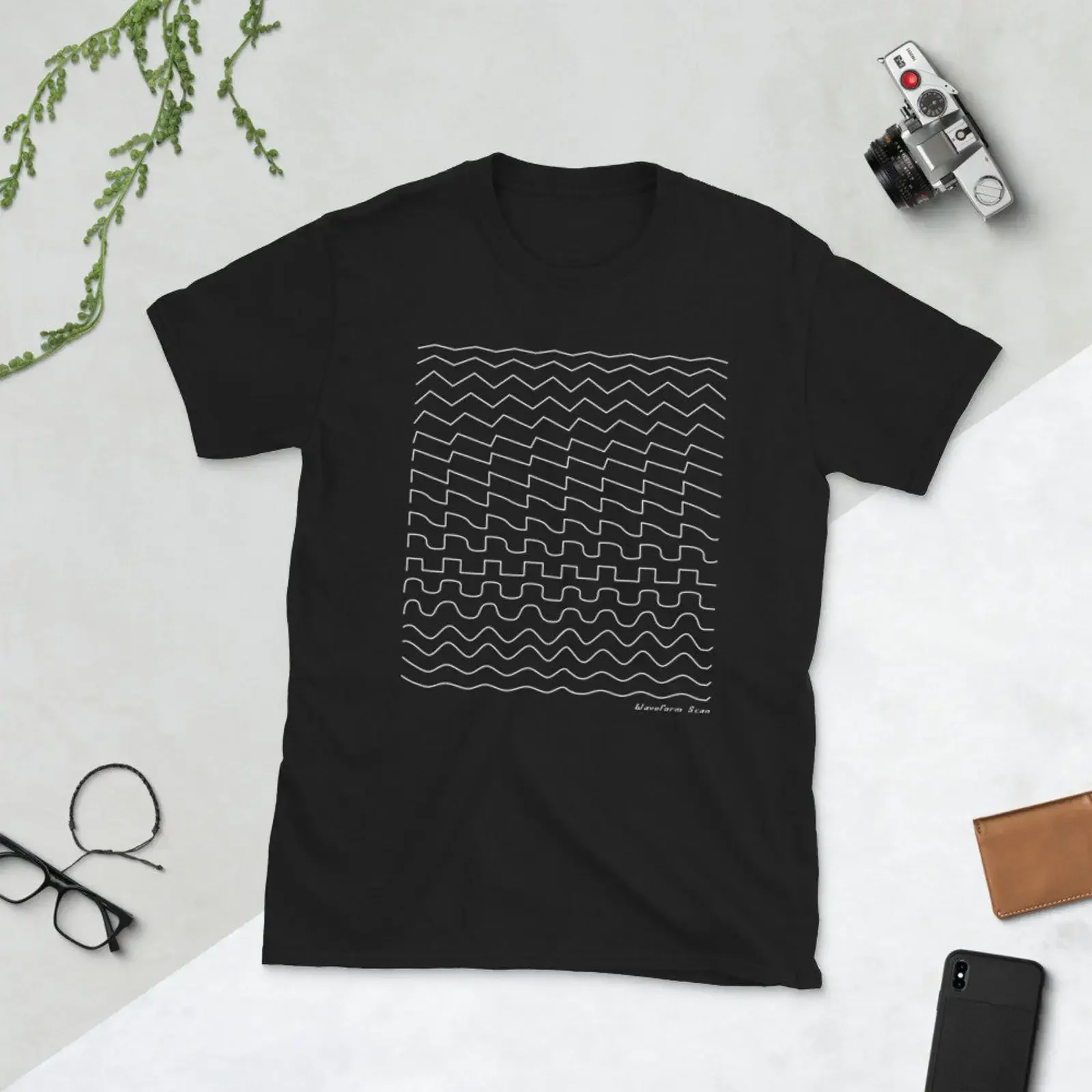 Synthesizer Waveform T Shirt vintage Washed Stylish Breathable Slightly Top For Everyday Wear fashion Casual Comfortable Soft