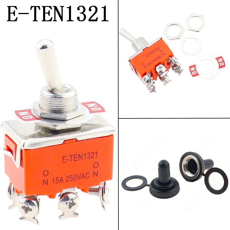 E-TEN1321 6 PIN ON-ON Toggle Switch 2 Positions 6 Pins Power Switches 15A 250V AC 31*19.8MM