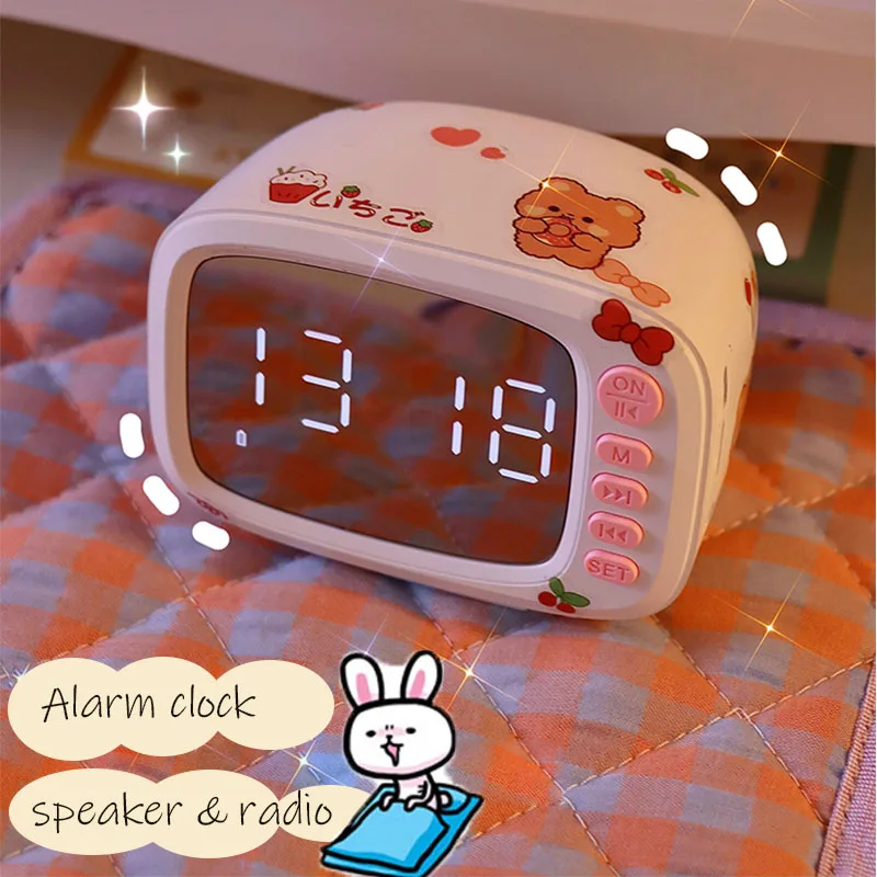 

Desk Decor Clock Speaker, TV Wireless, Bluetooth Speaker, Charging Subwoofer, Alarm Clock, Desktop, Kawaii Decoration, Cute