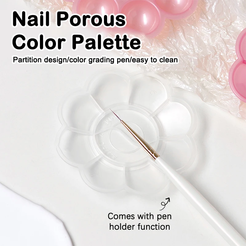 8穴ネイルアートカラーパレットディスプレイスタンド付きUVジェルポリッシュホルダーDIY描画ペイントディッシュマニキュアツール