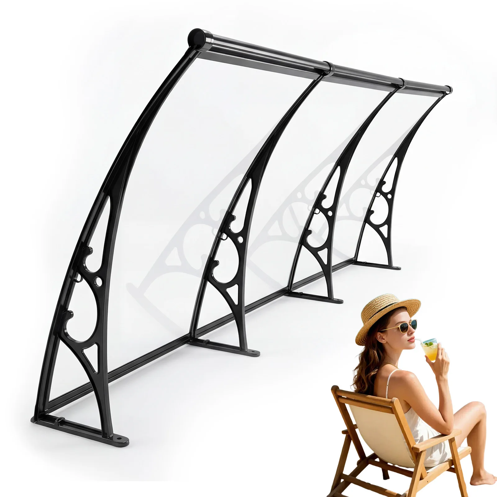 

Навес для входной двери с высокой несущей способностью, оконный козырек, наружный, с длительным сроком службы, для защиты от дождя, снега и солнца