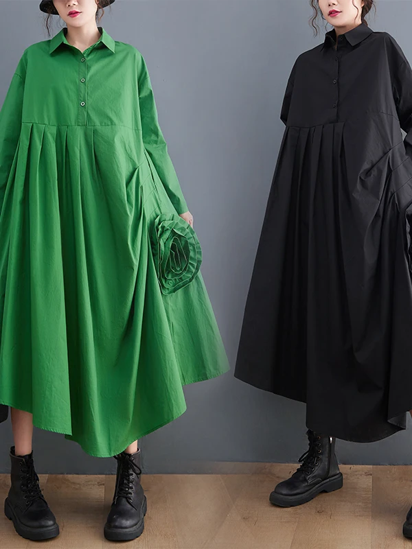 Vestido Csa E Estilo Casual Artístico Solto Primavera Outono 2025 Moda Fena