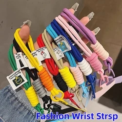 Fashion Braided Lanyard Keychain For Phone Case Women Anti Lost Knot Rope Strap Car Key Chains Diy Accessories Creative Keyring