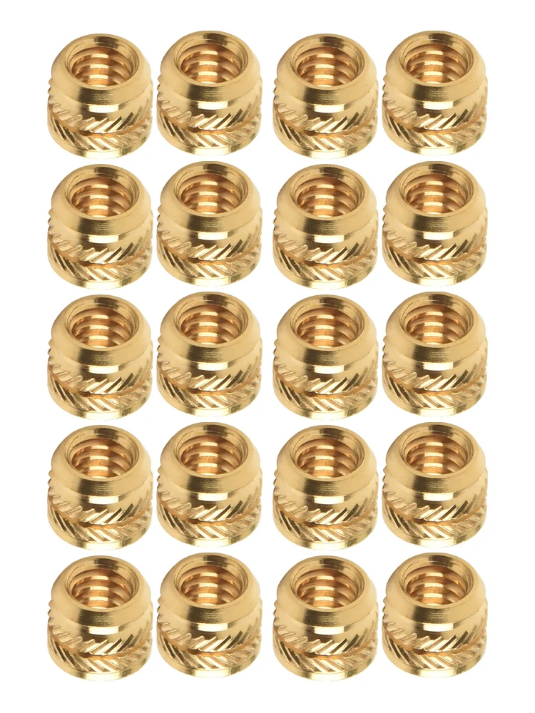 20pcs Brass Nuts 1/4-20 Thread Heat Sets Inserts For Most Camera Tripods For Plastic 3D Printing Brass Metal Home-Improvement