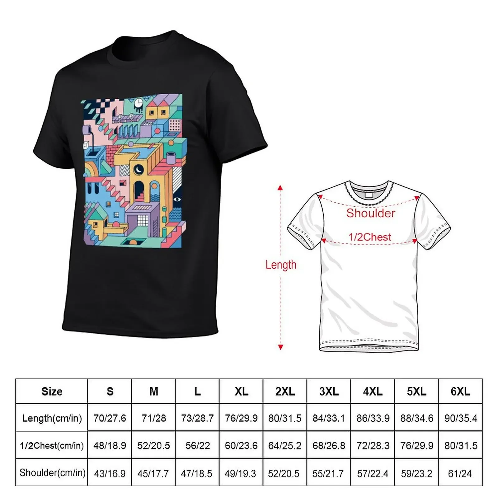 80's Escher T-Shirt boys whites vintage clothes funny t shirts men