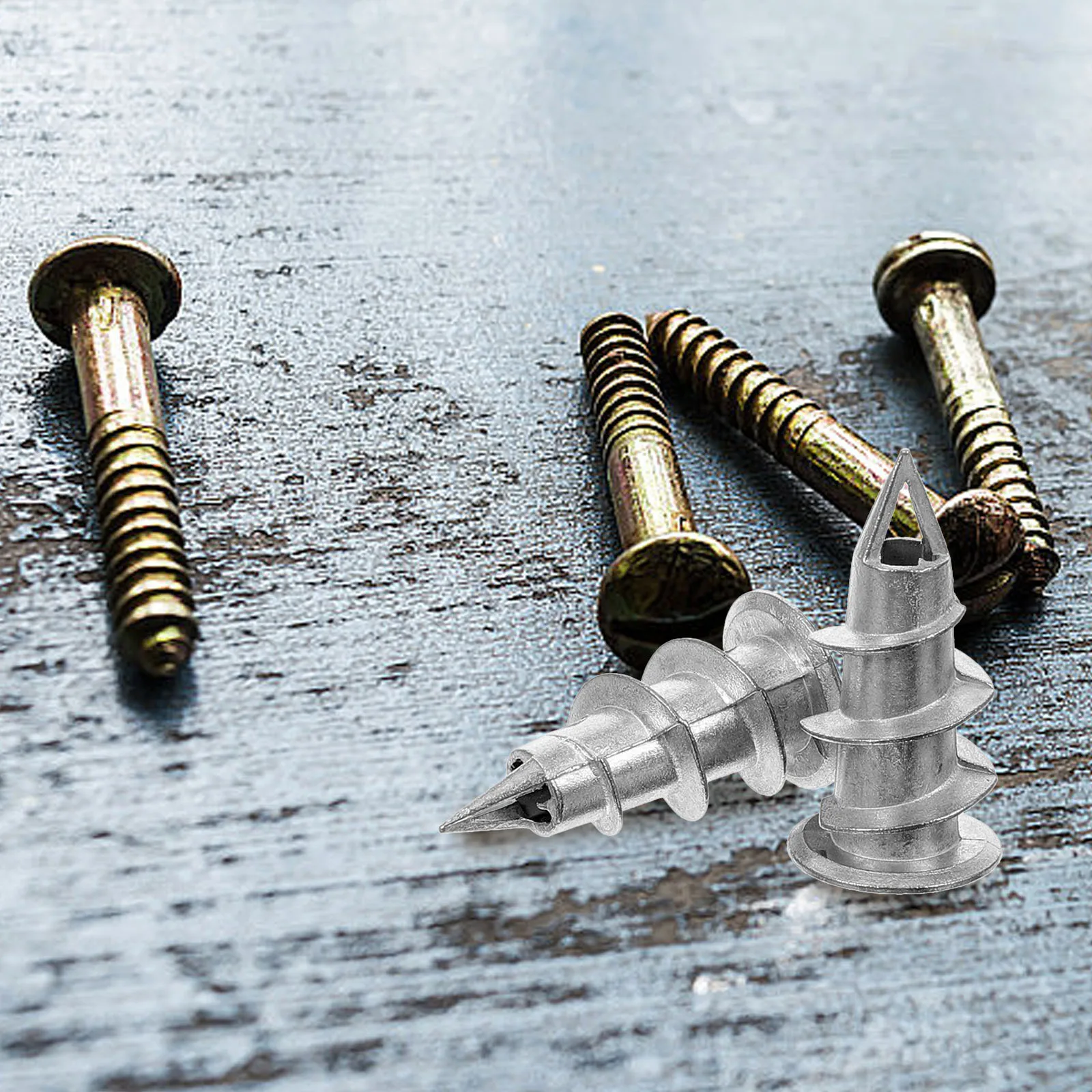 

100Pcs Drywall Anchors with Strong Bearing Capacity Zinc Alloy Wall Fixing Anchors for Hanging Big Pictures Artwork Shelves