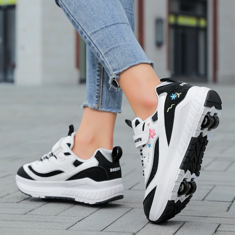 2025 New Children's Indoor and Outdoor Roller Skating Shoes, Sizes 29-40, Removable Children's Roller Skating Shoes