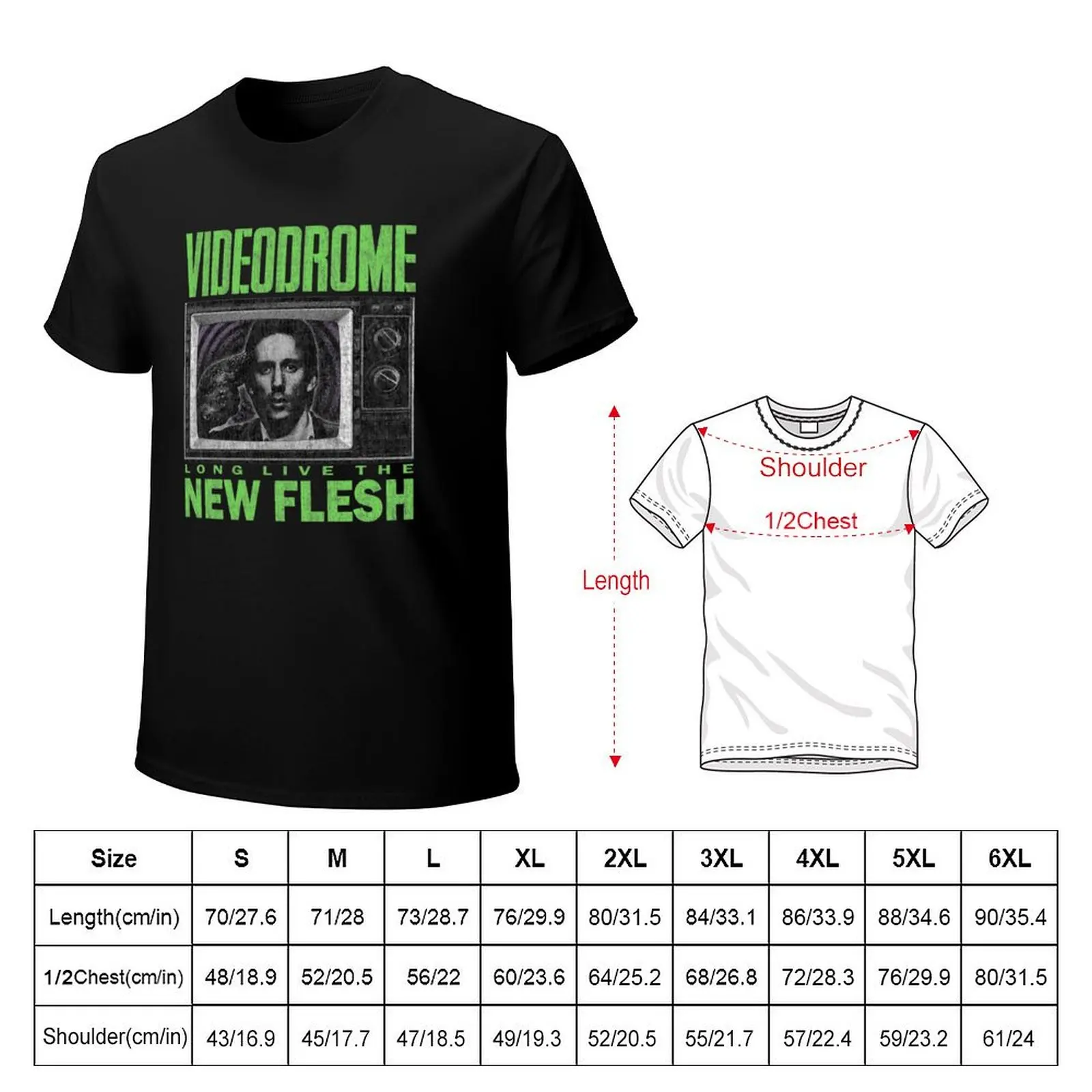 Videodrome DISTRESSED T-Shirt vintage t shirts vintage graphic tee anime clothes heavy weight t shirts for men