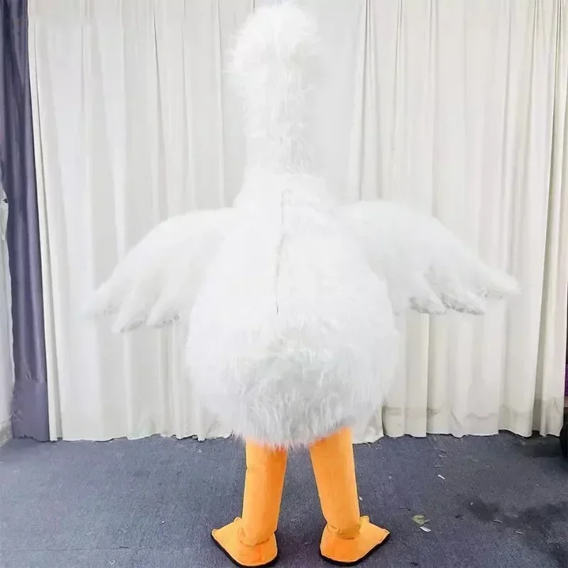 Natale 2,2 m gonfiabile cigno bianco mascotte oca vestito intrattenimento palcoscenico indossare tutto il corpo vestito cosplay animale senza pipistrello batteria