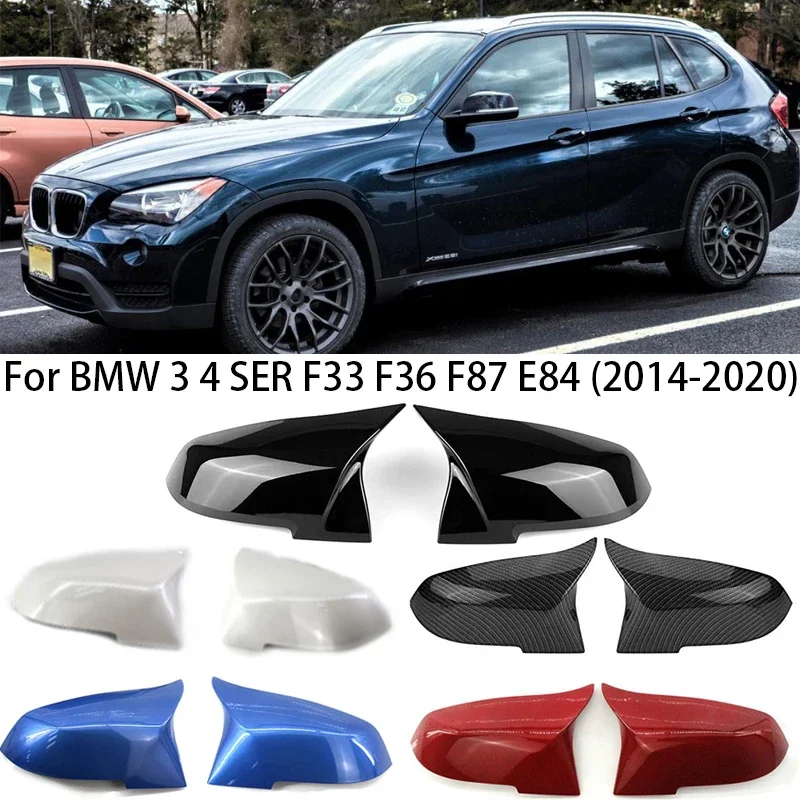 

For BMW X1 M2 3 4 SER F33 F36 F87 E84 2014 2015-2018 2019 2020 Carbon Fiber Car Exterior rearview Side mirror Cover Trim Cap