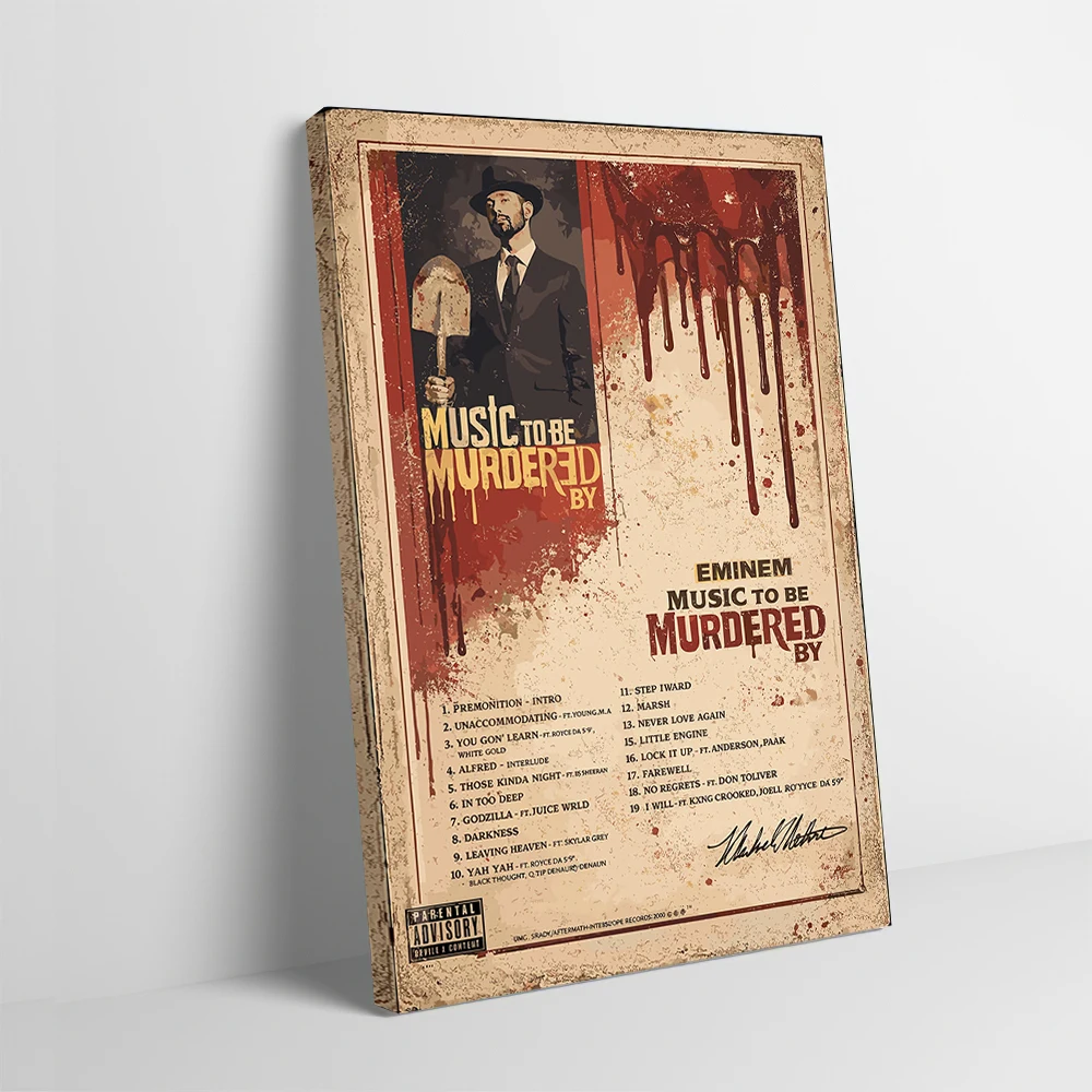 Eminem - Music To Be Murdered By Printed Poster Customizable Pictures Wall Art Canvas Painting for Living Room Decoration Mural