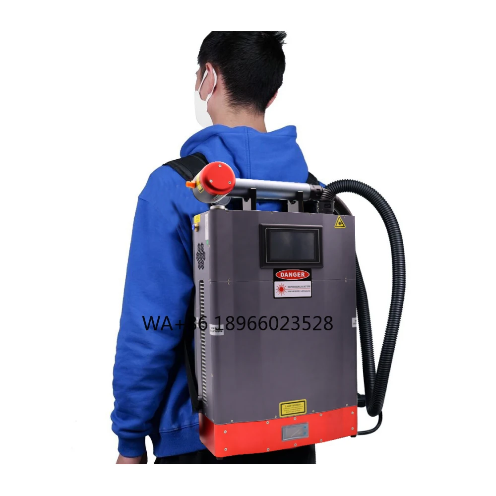 Paint rust removal backpack 100w cleaning machine  source gear cleaning