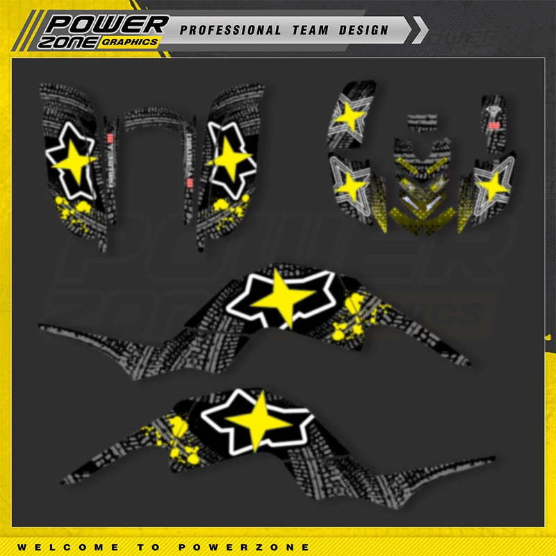 PowerZone Custom Team Graphics Backgrounds Decals Kits For YAMAHA RAPTOR 660 Number Name Custom