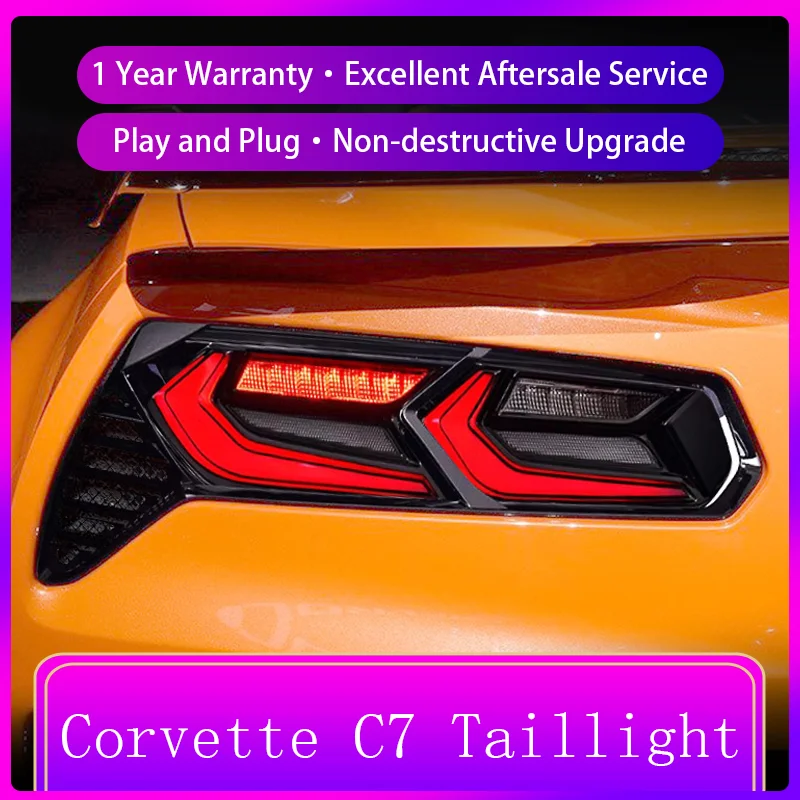 Running Tail Light Auto for Cars 12V Chevrolet Corvette C7 2014-2018 LED Drl High Configure Taillight Turning Accessories Lamp