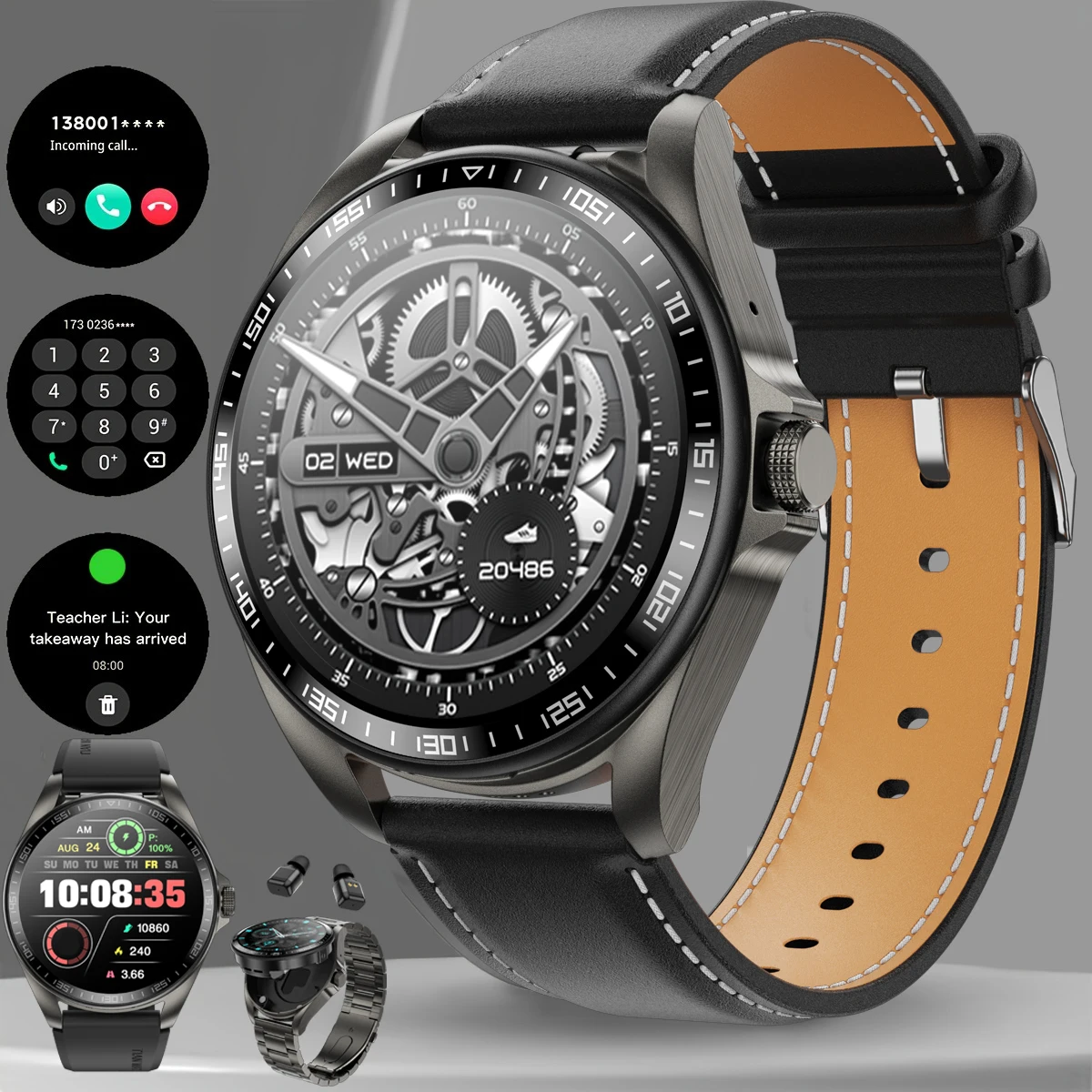 

GEJIAN Новые мужские часы 2025 года, 1,43 дюйма, разрешение 466*466, мониторинг сердечного ритма, здоровья, спорт на открытом воздухе, мужские часы с Bluetooth 5,3