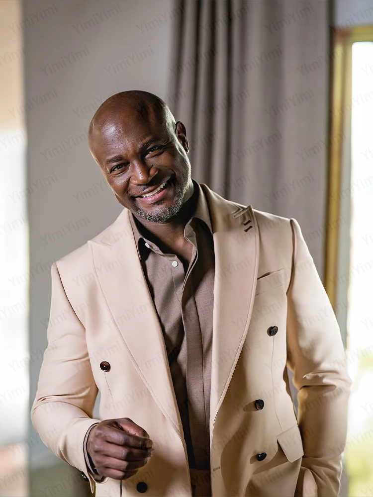 سترة رجالية متواضعة مكونة من قطعتين مع طية صدر السترة مزدوجة الصدر بدلة للحفلات الراقصة بقصة ضيقة لحفلات الزفاف بدلة سهرة للرجال مخصصة