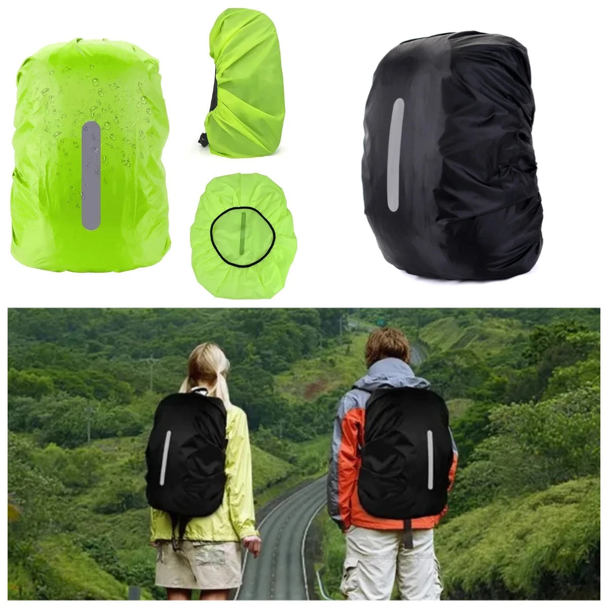 

Safety Light Backpack Rain Cover: Reflective Waterproof Style for Outdoor Sport, Night Cycling, Camping & Hiking