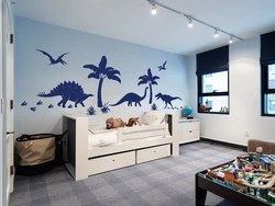 Large Dinosaur World Park Wall Sticker Baby Nursery Kids Room Palm Tree Dino Jungle Forest Tree Wall Decal Bedroom