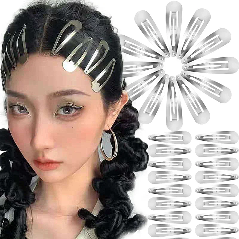 NEW Simple Silver Plated Hair Clips Girls Hairpins BB Clips Barrettes Headbands for Women Hairgrips Hair Accessories