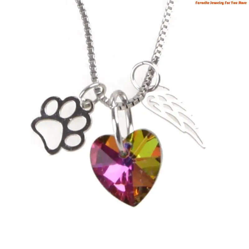 91AF Rainbows Bridge Pet Memorials Necklace Dog for Cat Memorials Jewelry Sympathy Gi