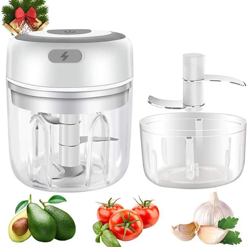 250ml Electric Mini Garlic Chopper Portable USB Meat Grinder Garlic Masher Machine Crushed Ginger Vegetable Crusher Kitchenware