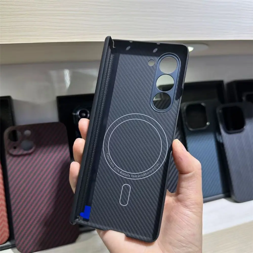 

Genuine Real Carbon Fiber Aramid Slim Case for Samsung Galaxy Z Fold5 Mag Safe Hinge Cover