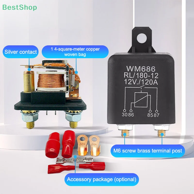 DC 12V 24V 100A 120A 200A WM686 Relay 4 Pin Normal Open Car Starter Relay For Battery ON/OFF Split Charge Relay Switch