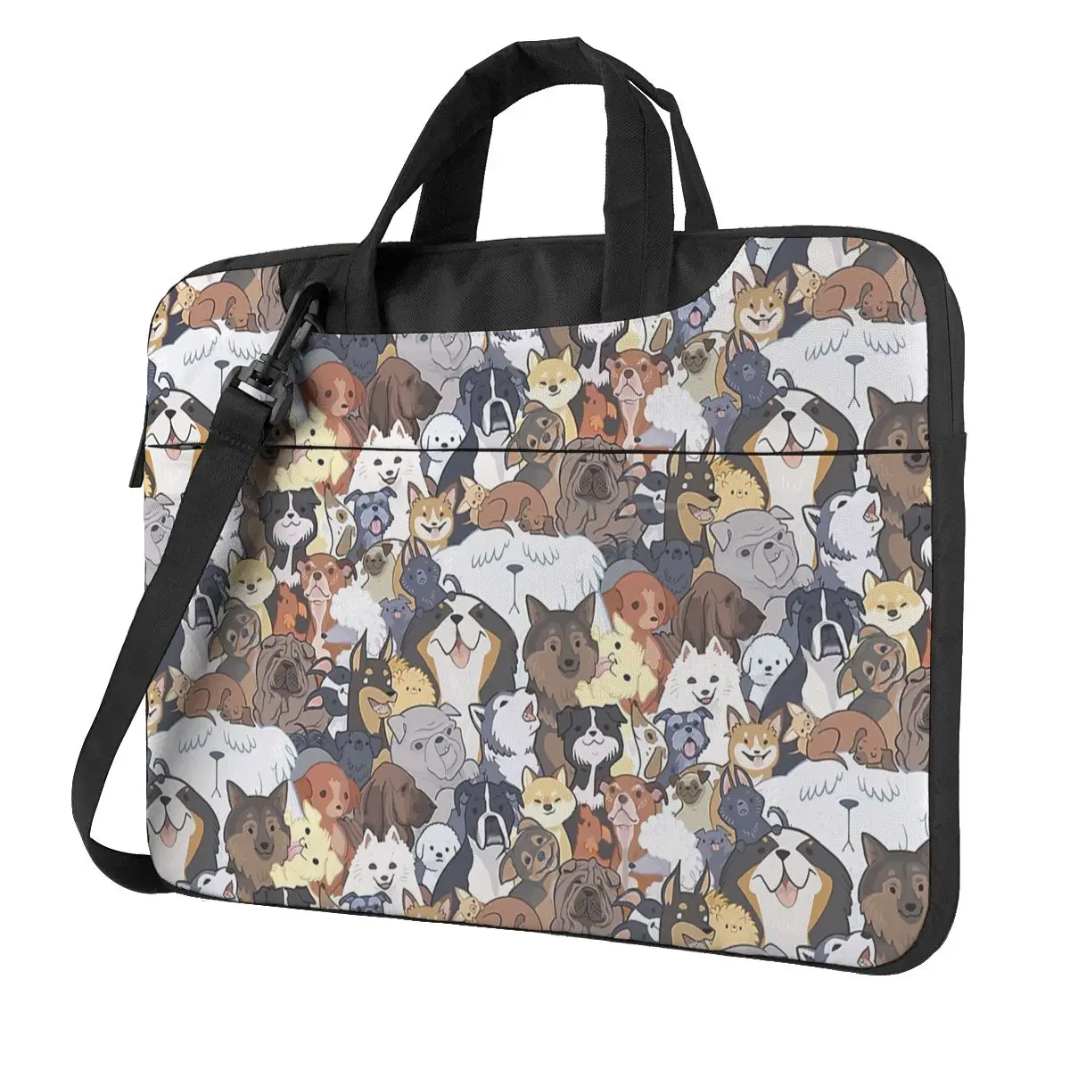 

Pupper Party Laptop Bag Case Protective Vintage Computer Bag Bicycle Crossbody Laptop Pouch