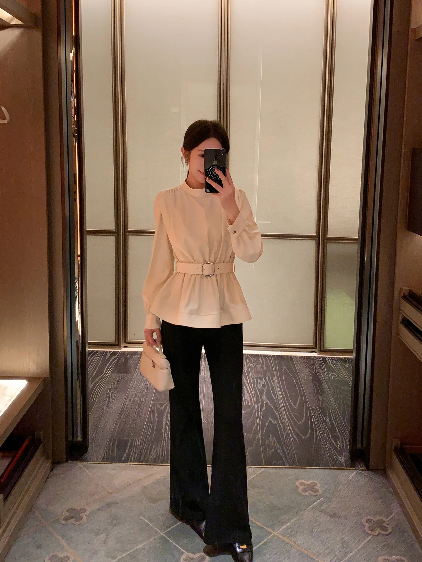 

Новинка: Женские расклешенные брюки Bla с двойным рядом пуговиц, нелипкие, весна 2026, с высокой талией, из полиэфирного волокна, комфортная посадка