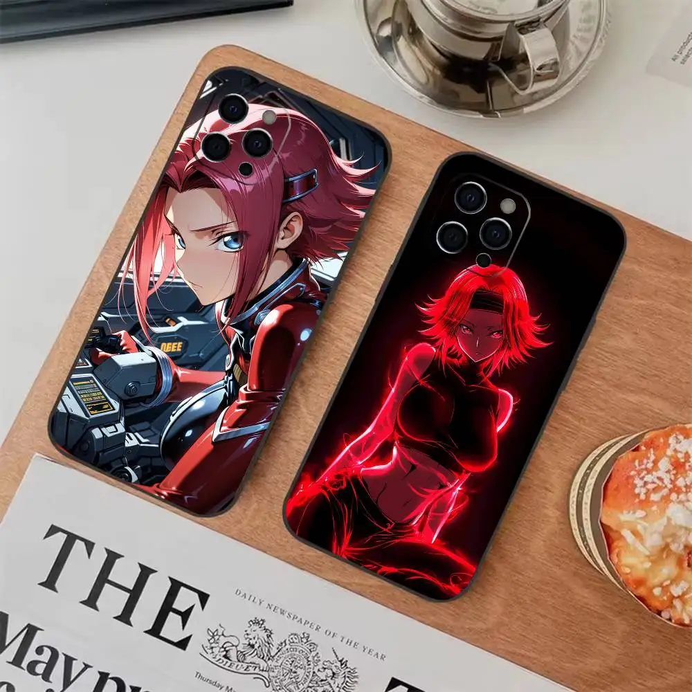 Code Geass K-Kallen Stadtfeld Phone Case For iPhone17,16,15,14,13,12,11 Plus,Pro Max Soft Black Shockproof Cover