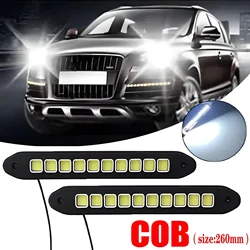 2pcs Bendable Car COB 10 LED Daytime Running Lights Universal Auto Waterproof Fog Lamp Flexible DLR Auxiliary Headlight 12V