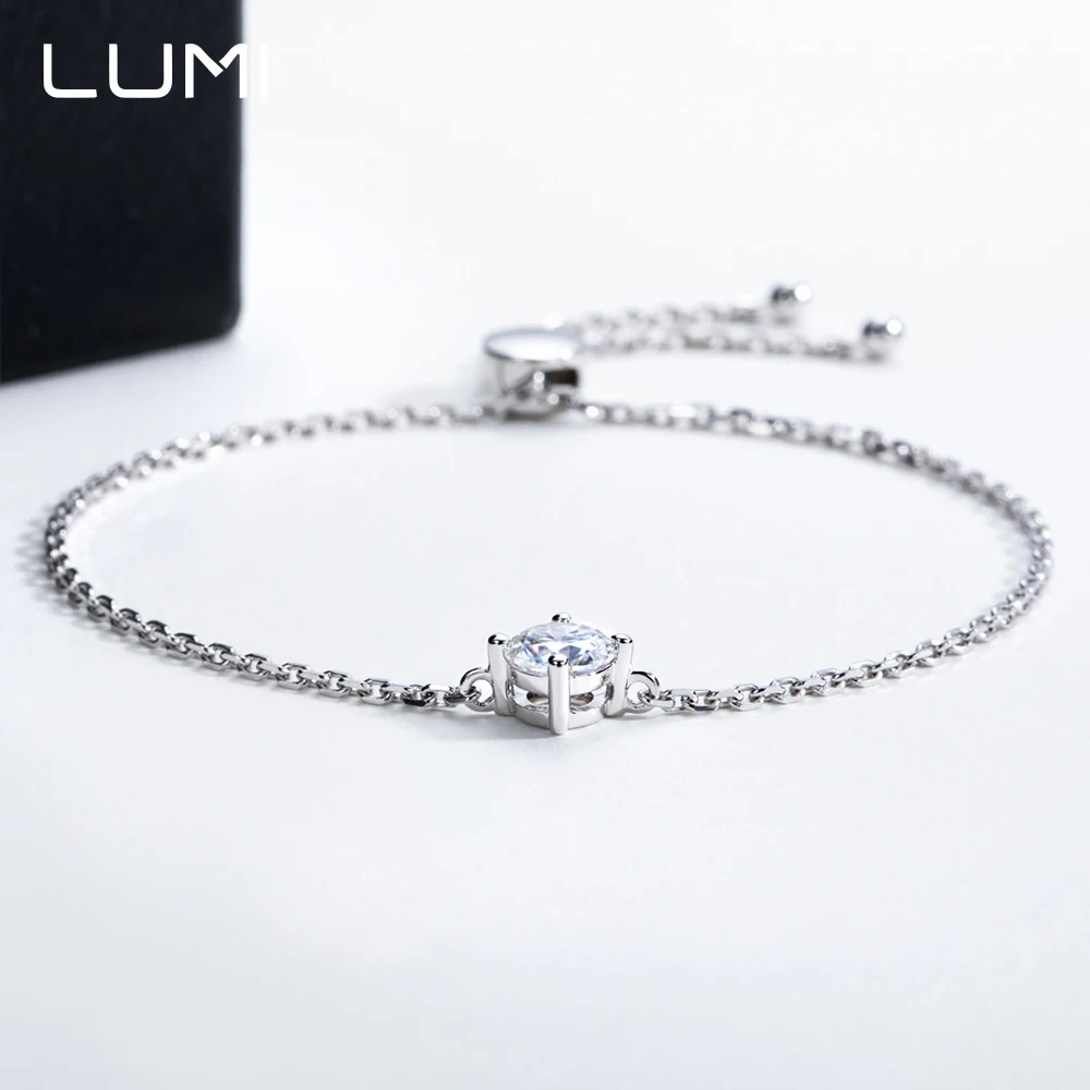 

Регулируемый серебряный браслет S925 с муассанитом 6,5 мм, 1 карат, 4 когтя, цепочка на руку, ювелирные украшения для вечеринки, юбилея, подарок на день рождения