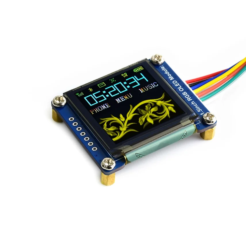 1.5-inch RGB OLED Display Module, 128x128, 65K Color, SSD1351 Driver, SPI Interface, for Raspberry Pi/Arduino/STM32