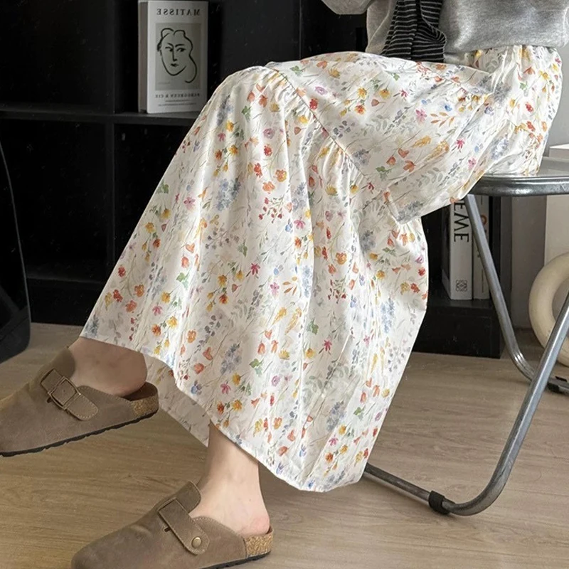 

145X100Cm Cotton Poplin Fabric Fresh Floral Watercolor Print Countryside Style DIY Doll Dress Soft Breathable Material Cloth