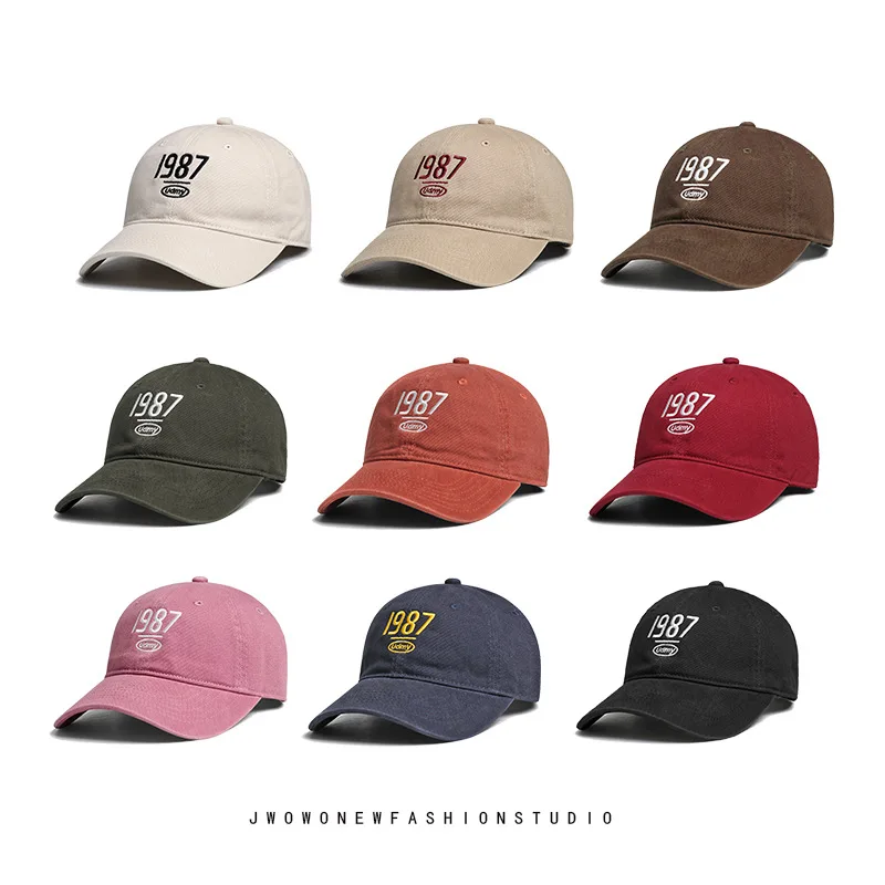 Korean Embroidered Alphanumeric Baseball Cap for Men and Women Spring Autumn Outdoor Denim Baseball Cap Cycling Casual Sun Hats