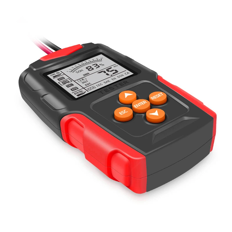 Imagem -03 - Foxsur Vermelho 12v 24v Carro Bateria Tester Digital Automotive Diagnóstico Bateria Tester Analyzer Veículo Scanner Ferramenta