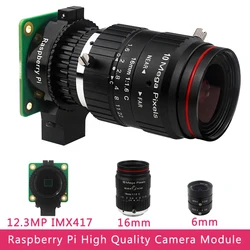Caméra Raspberry Pi 12.3 MP de haute qualité, avec capteur Sony IMX477, en option, 6mm CS 16mm, monture C, objectif 8-50mm pour Pi 4B 3B ontari2 W