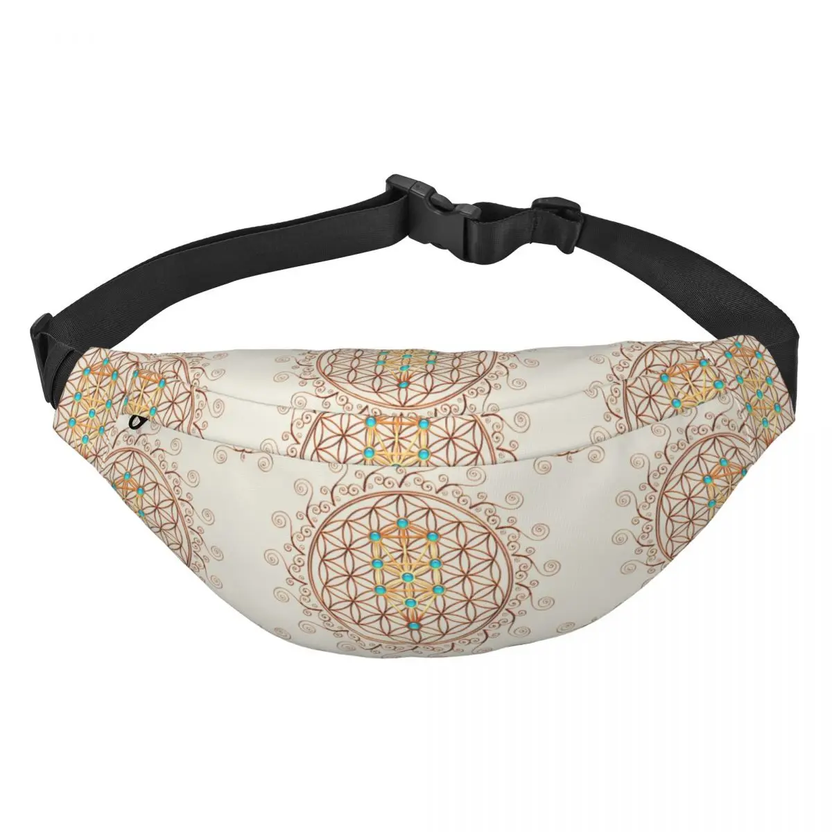 

Flower Of Life Fanny Pack for Running Men Women Sephiroth Sacred Geometry Mandala Sling Crossbody Waist Bag Phone Money Pouch