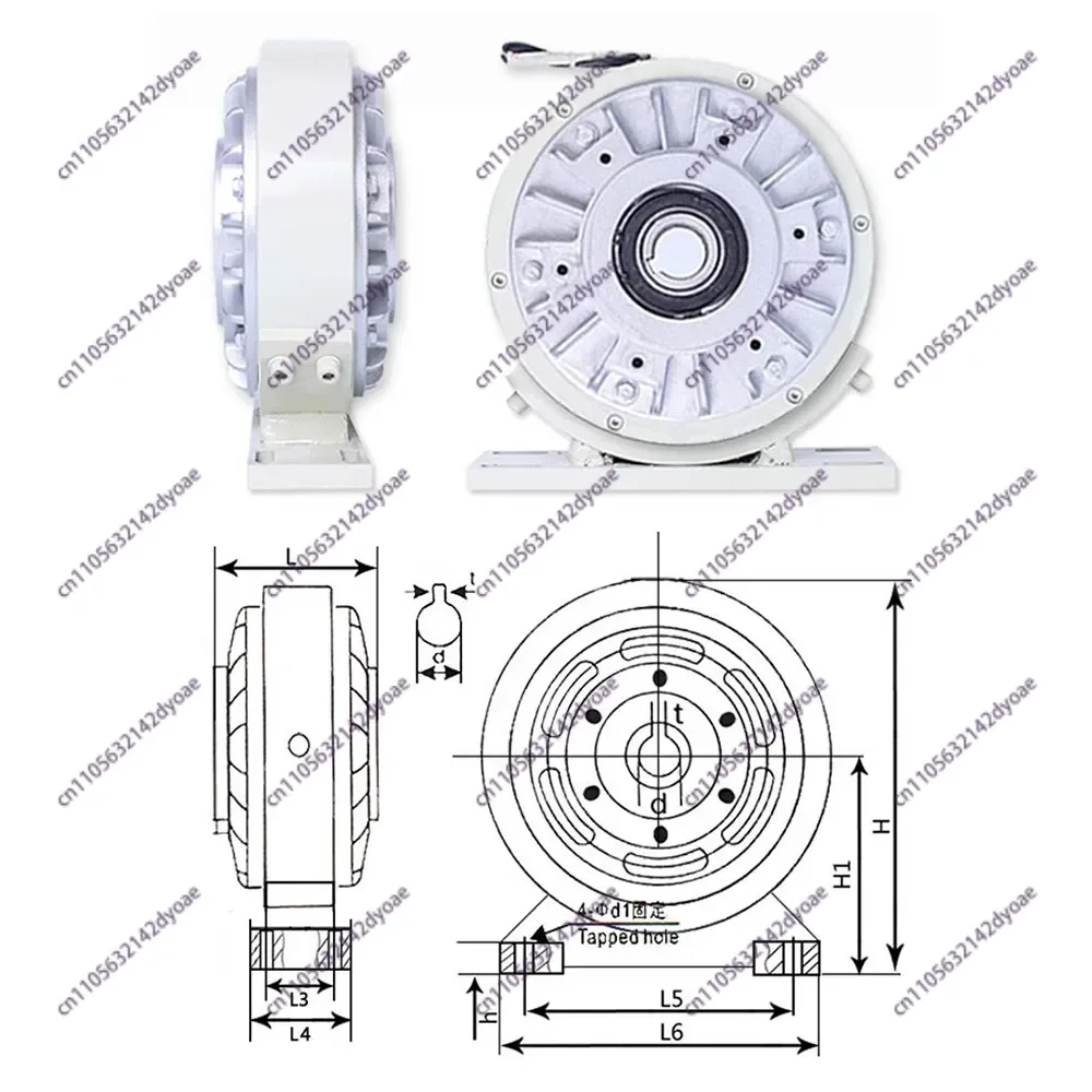 0.6 kg magnetic powder brake hollow shaft FZ6K-1 hole center clutch air shaft tension control 2025 NEW