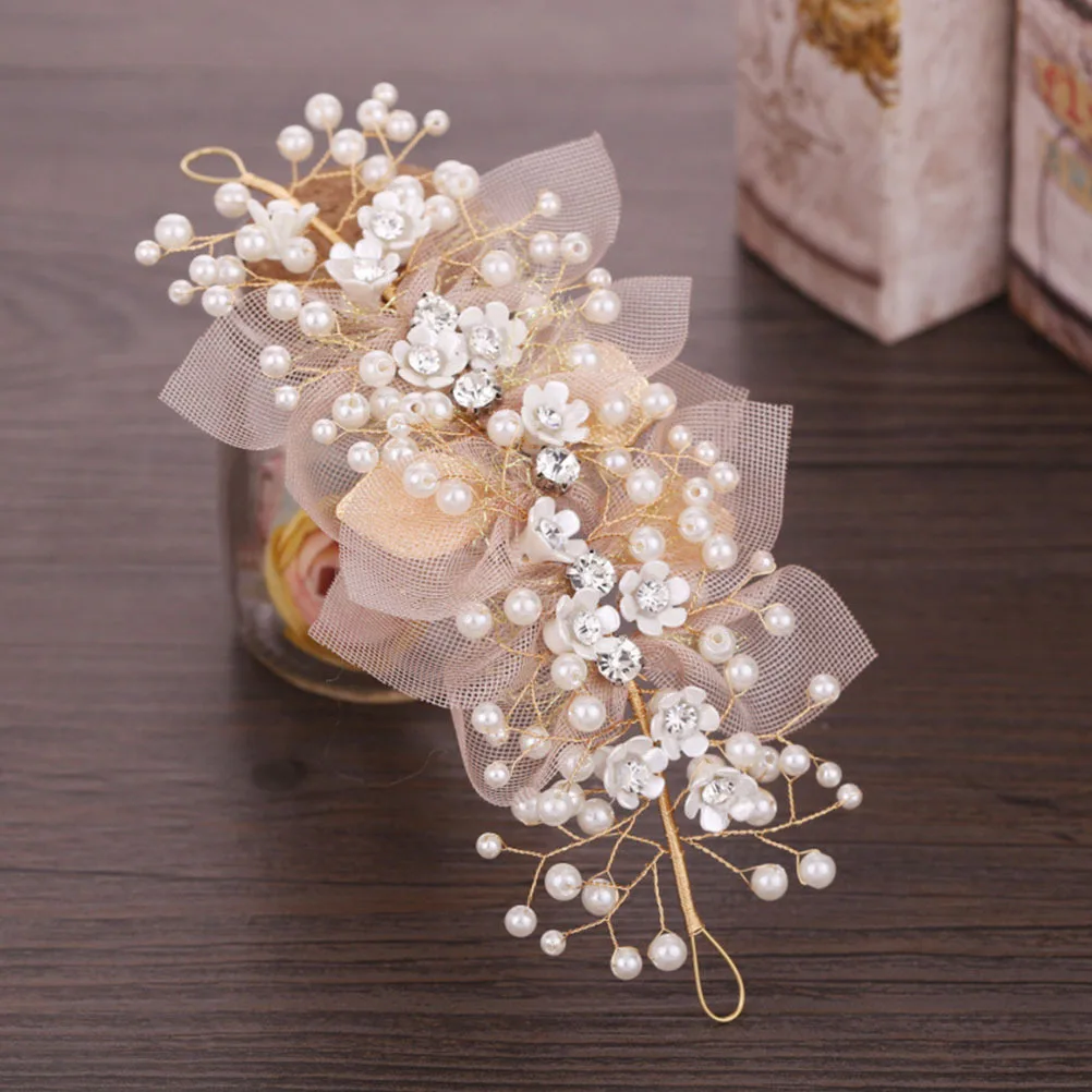 أنيقة العروس خوذة الزفاف الشعر التبعي الزفاف زهرة ديكور الساحرة المبهر عقال زهرة المرأة خوذة #1