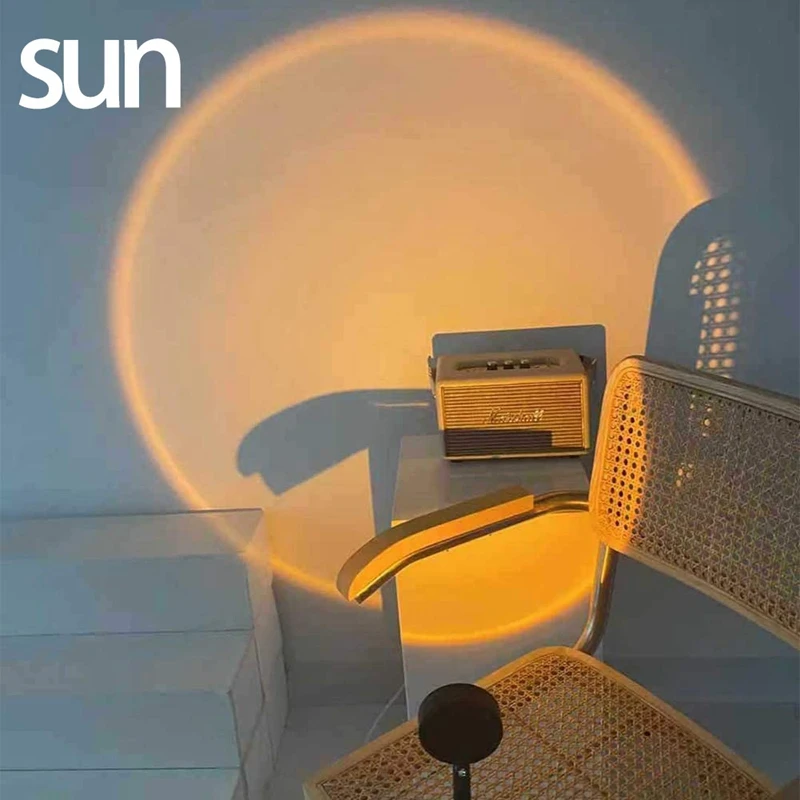 Projection Lamp LED Night Light Atmosphere Projector,USB Photography Lamps 180° For Bedroom Studio Decor