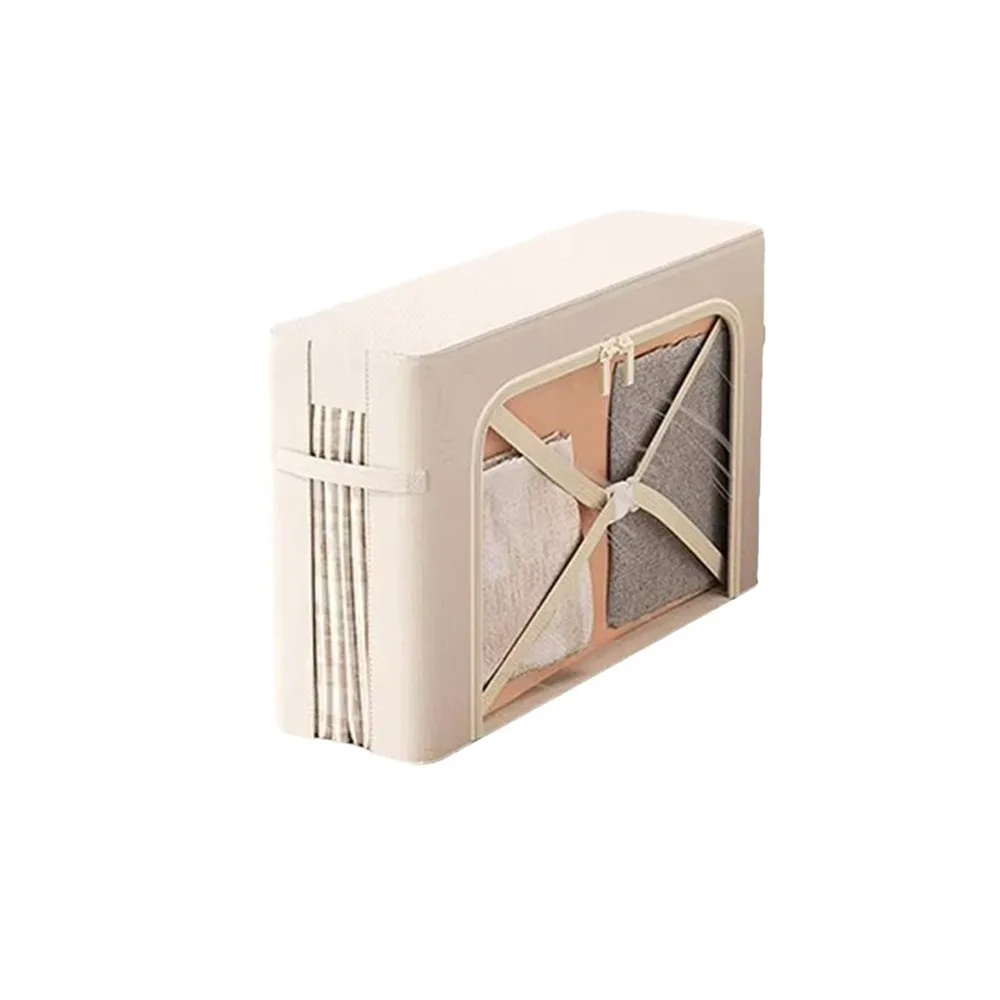 Oxford Fabric Narrow Steel Frame Storage Bins Visible Window Waterproof Clothes Storage Box with Handle Large Capacity