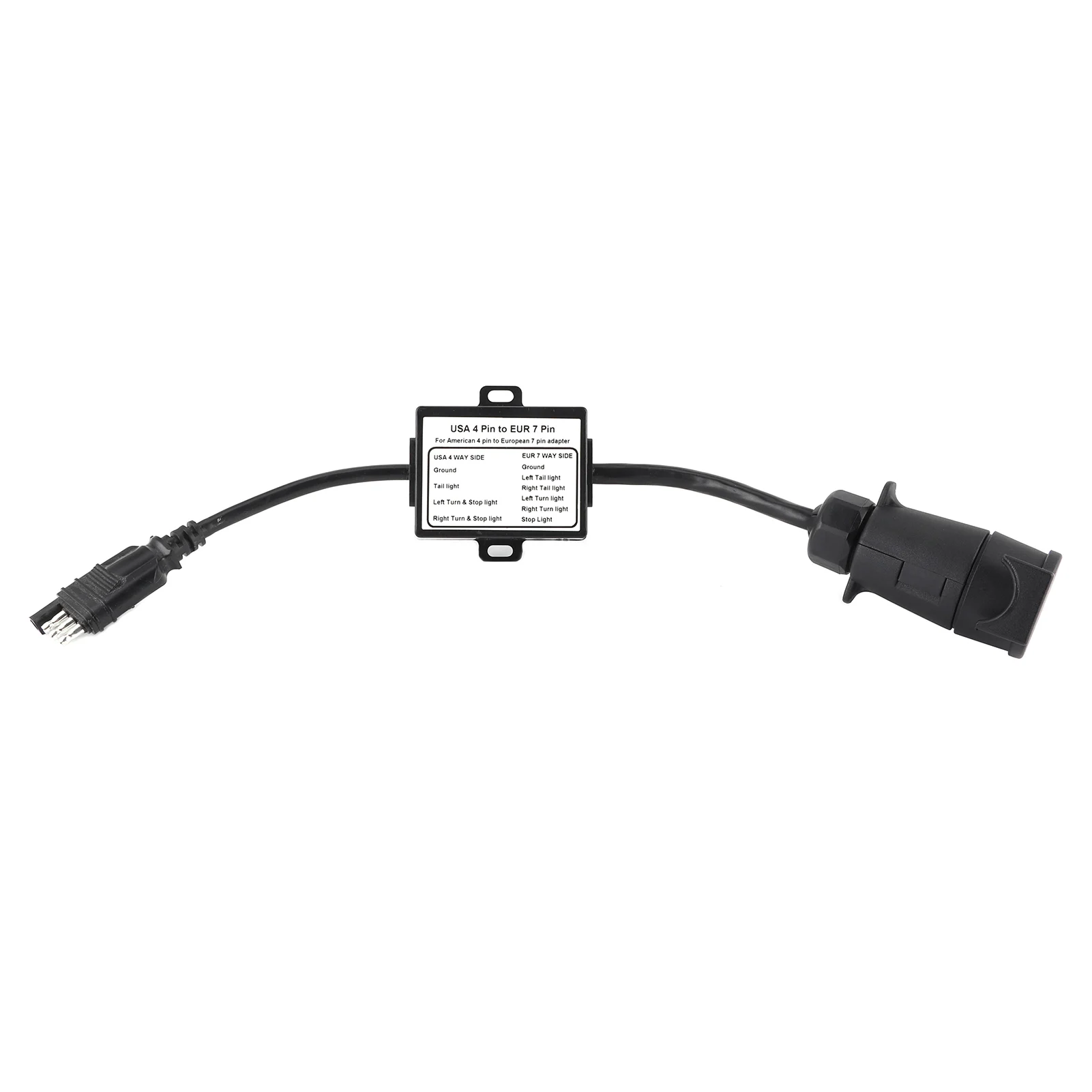 Trailer Connector Light Converter USA 4 Pin to EUR 7 Pin Adapter Stop/Brake Signal Separating Trailer Light Converter