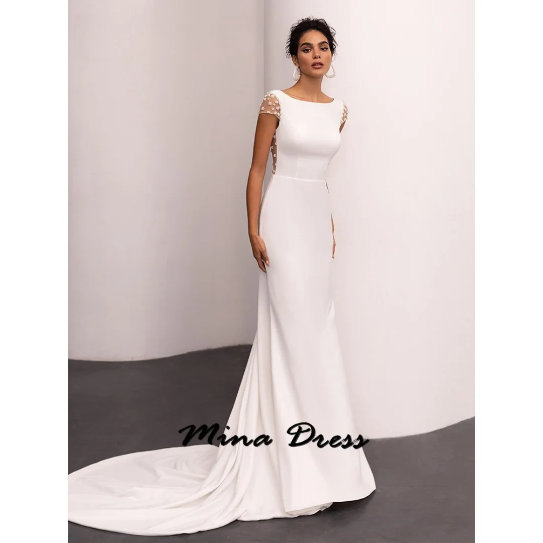 

Mina Customized Sleeveless Prom Dresses Sale Backless Elegant Luxury Evening Dress 2024 Tailing Wedding Party Dress Ball Gowns