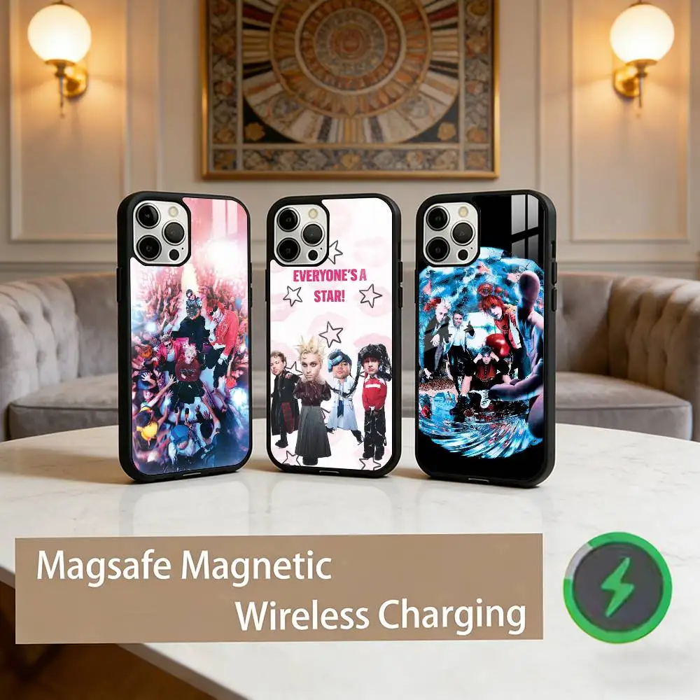 

5 Seconds of S-Summers 5SOS Phone Case For iPhone17,16,15,14,13,12,11 Plus,Pro Max Magnetic For Magsafe Wireless Charging