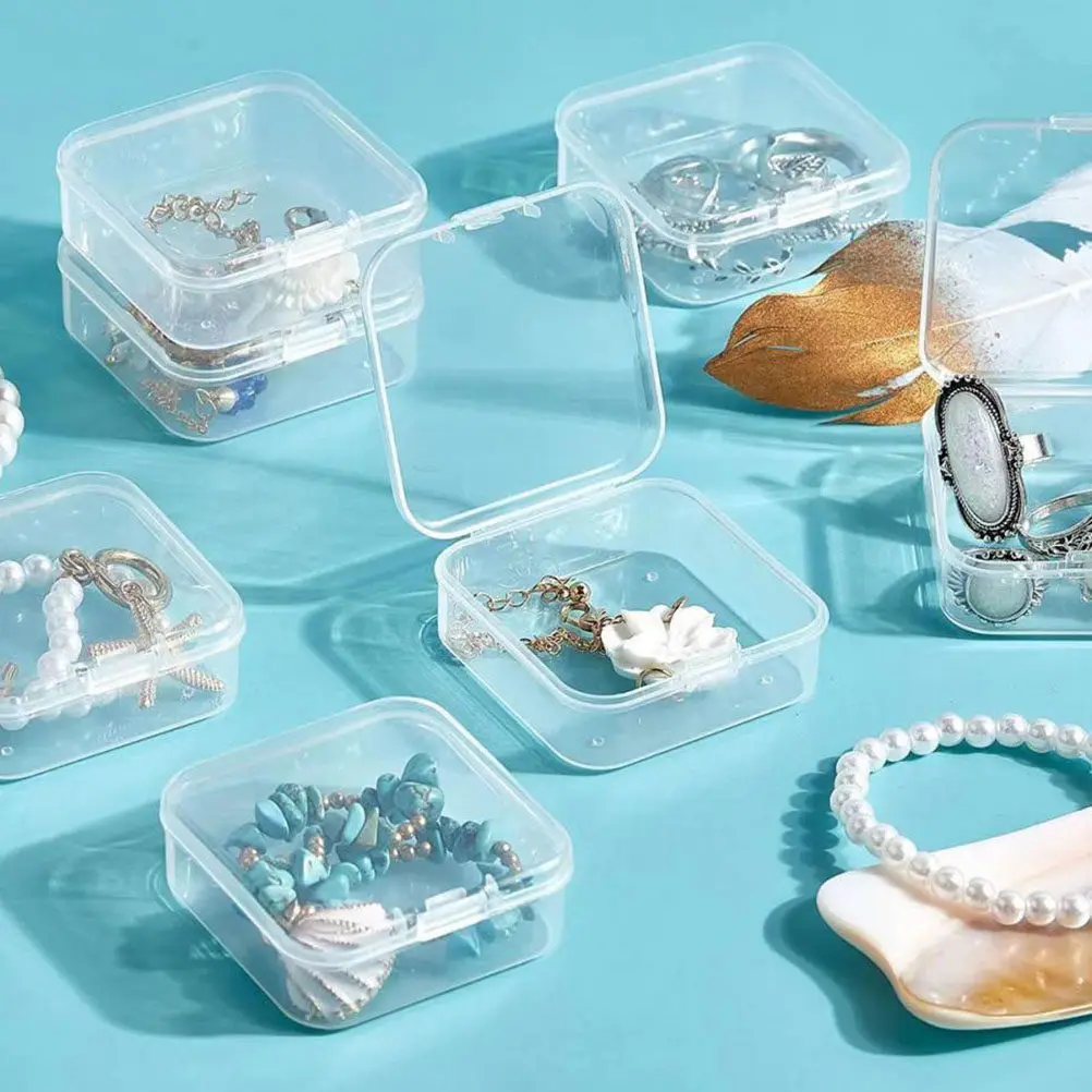 

Набор пластиковых органайзеров: прозрачный контейнер для хранения украшений, портативный футляр с разделителями для серег, браслетов, органайзер для страз