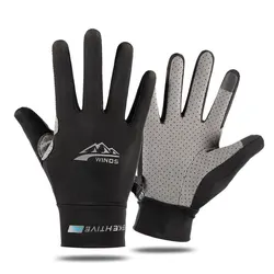 Summer Ice Silk Men Gloves Thin Light Sports Driving Fingerless Outdoors Fishing Women Cycling Run Non-Slip Touchscreen Gloves