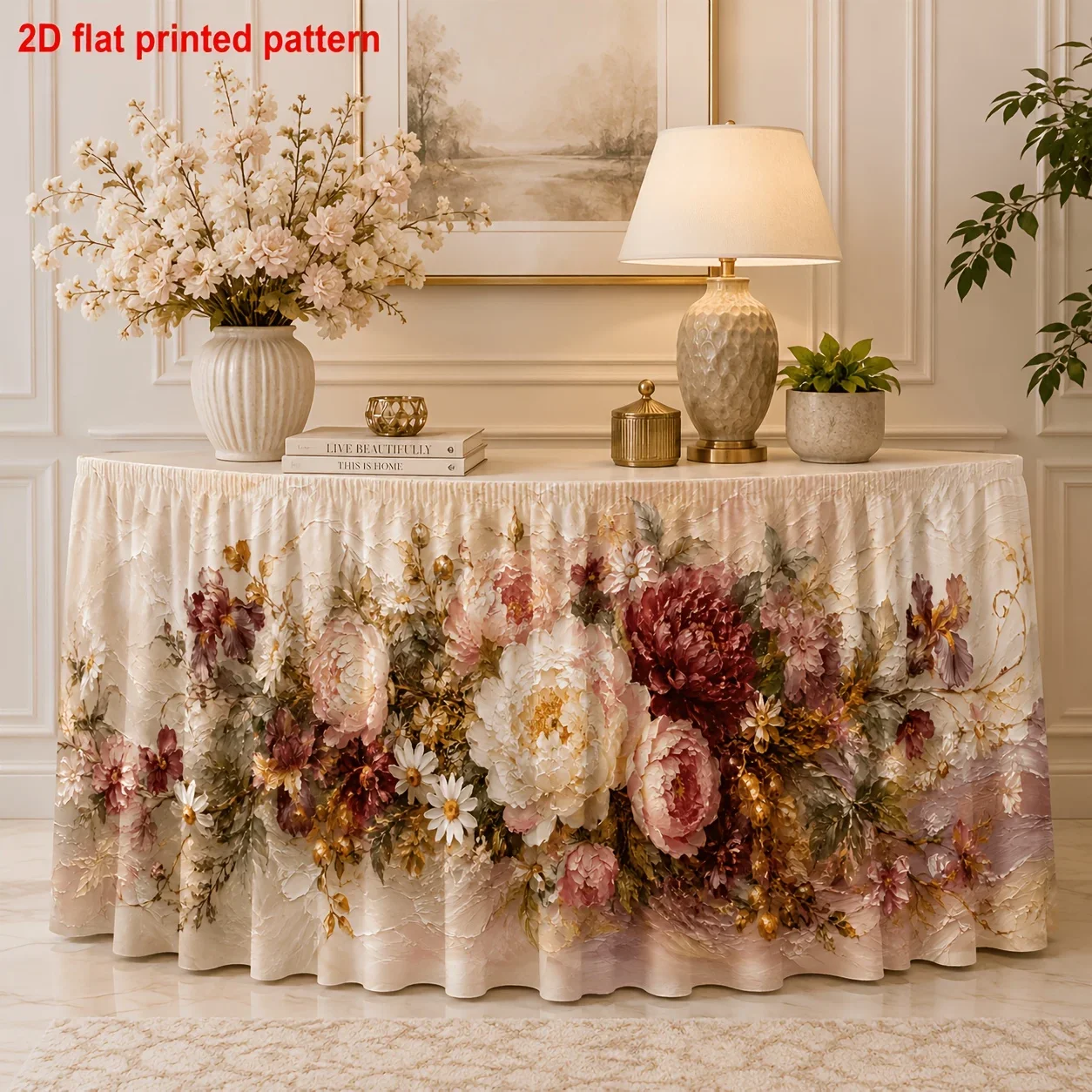 Elegant vintage floral tablecloth, for the start of the school year,back-to-school season,Thanksgiving,autumn harvest, Halloween